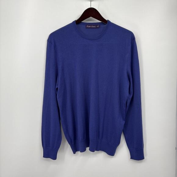 Ralph Lauren Purple Label Men's Lightweight 100% Cashmere Crewneck Sweater L - Picture 2 of 7